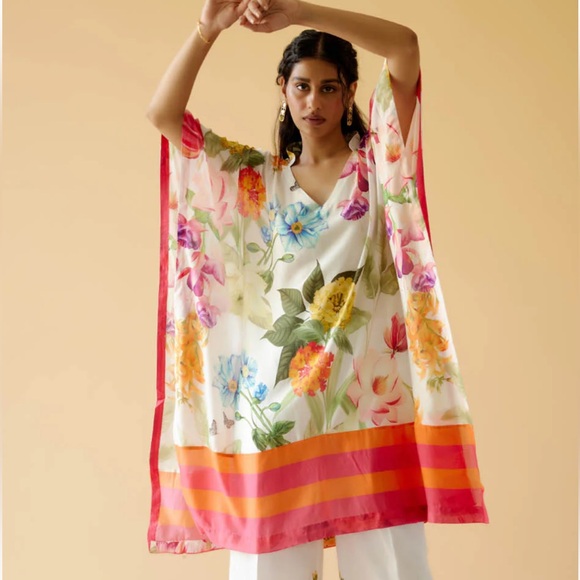 M.O.H India Home Garden Kaftan Tunic - Picture 3 of 7